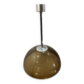 Temde amber acrylic pendant lamp, Switzerland, 1970s