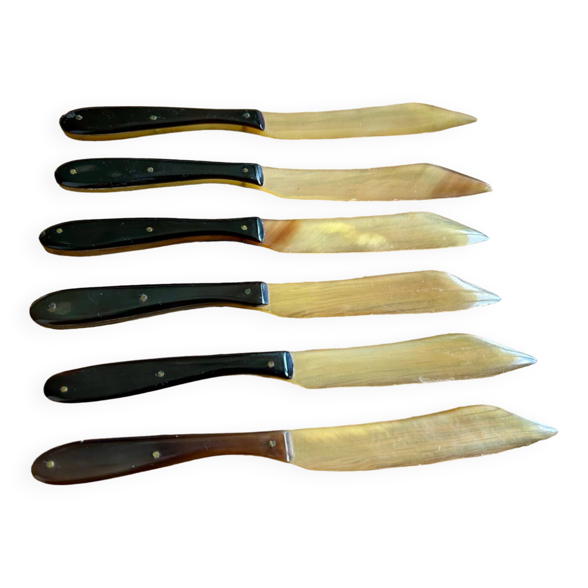 Set of 6 all-ivory knives