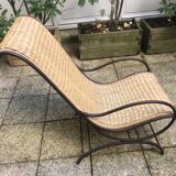 Lounge flesh wrought iron and braided wicker