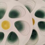 Plates Oysters Shellfish Seafood Earthenware Salins Vintage