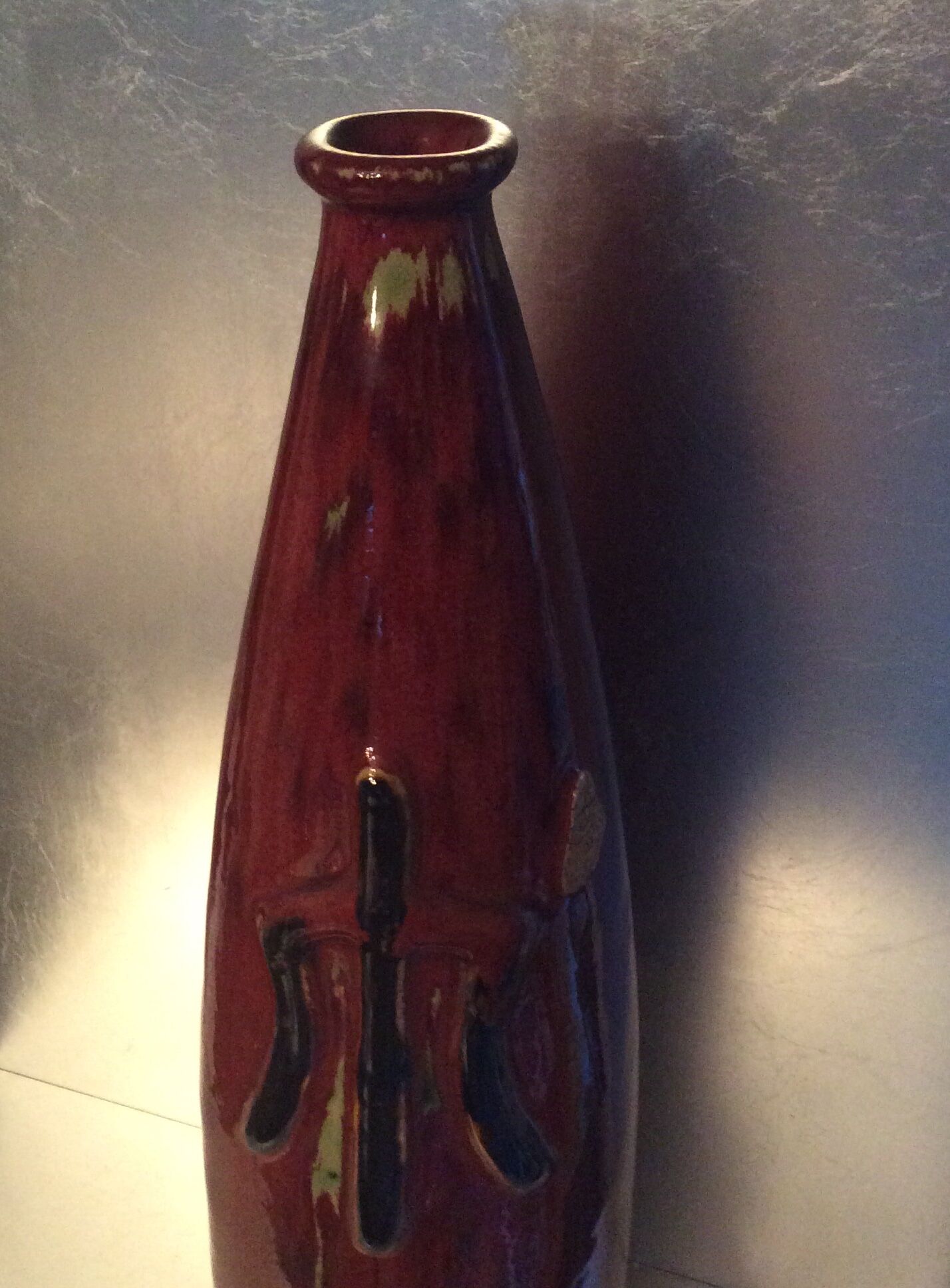 Vintage vase in glazed ceramic