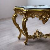 Large italian console in gilded wood in louis xv style, late 19th century, l 158 cm