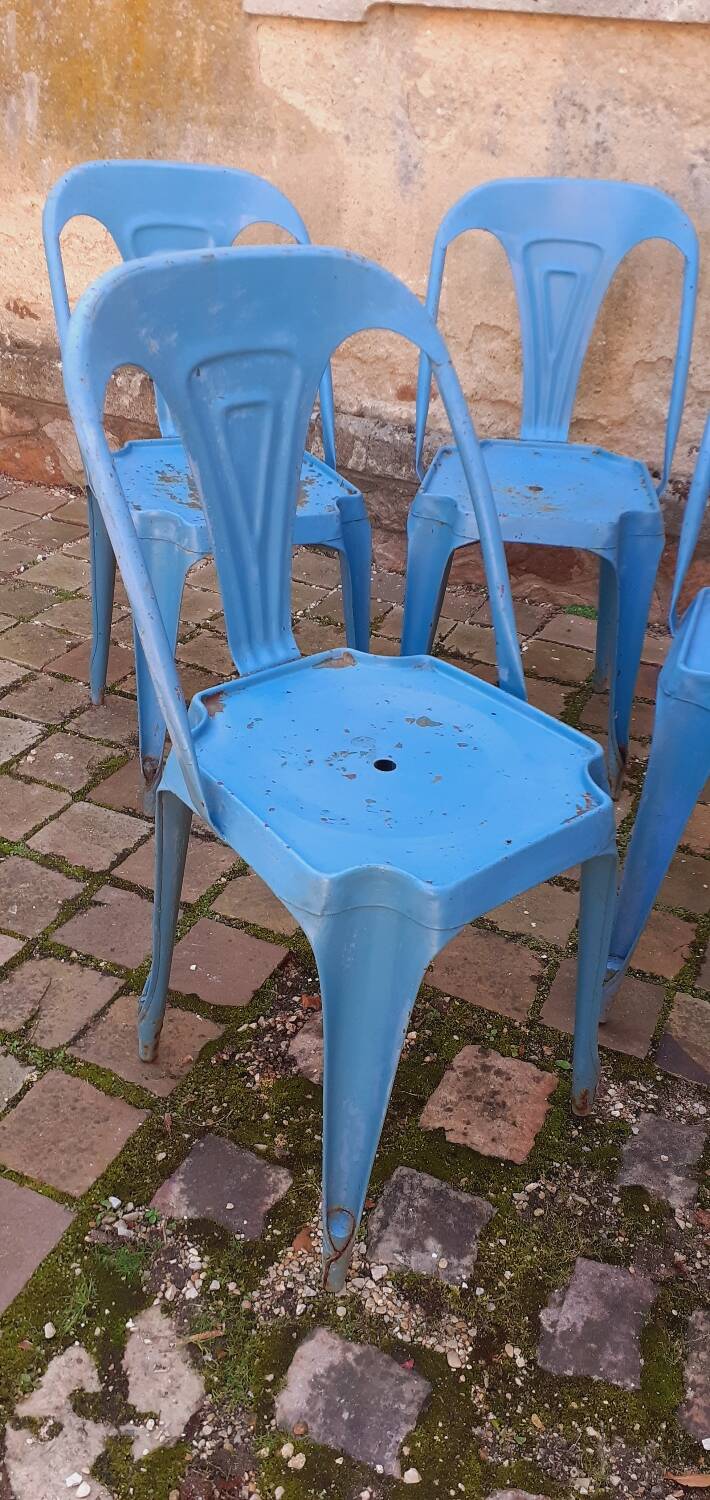 4 industrial chairs from the 50s, Multipl's brand, by Joseph Mathieu