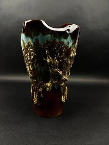 Glazed ceramic vase – brutalist style, 60s/70s