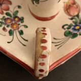 Candle holder or cellar rat in polychrome earthenware