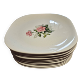12 flat plates KG Lunéville Badonviller Rose May