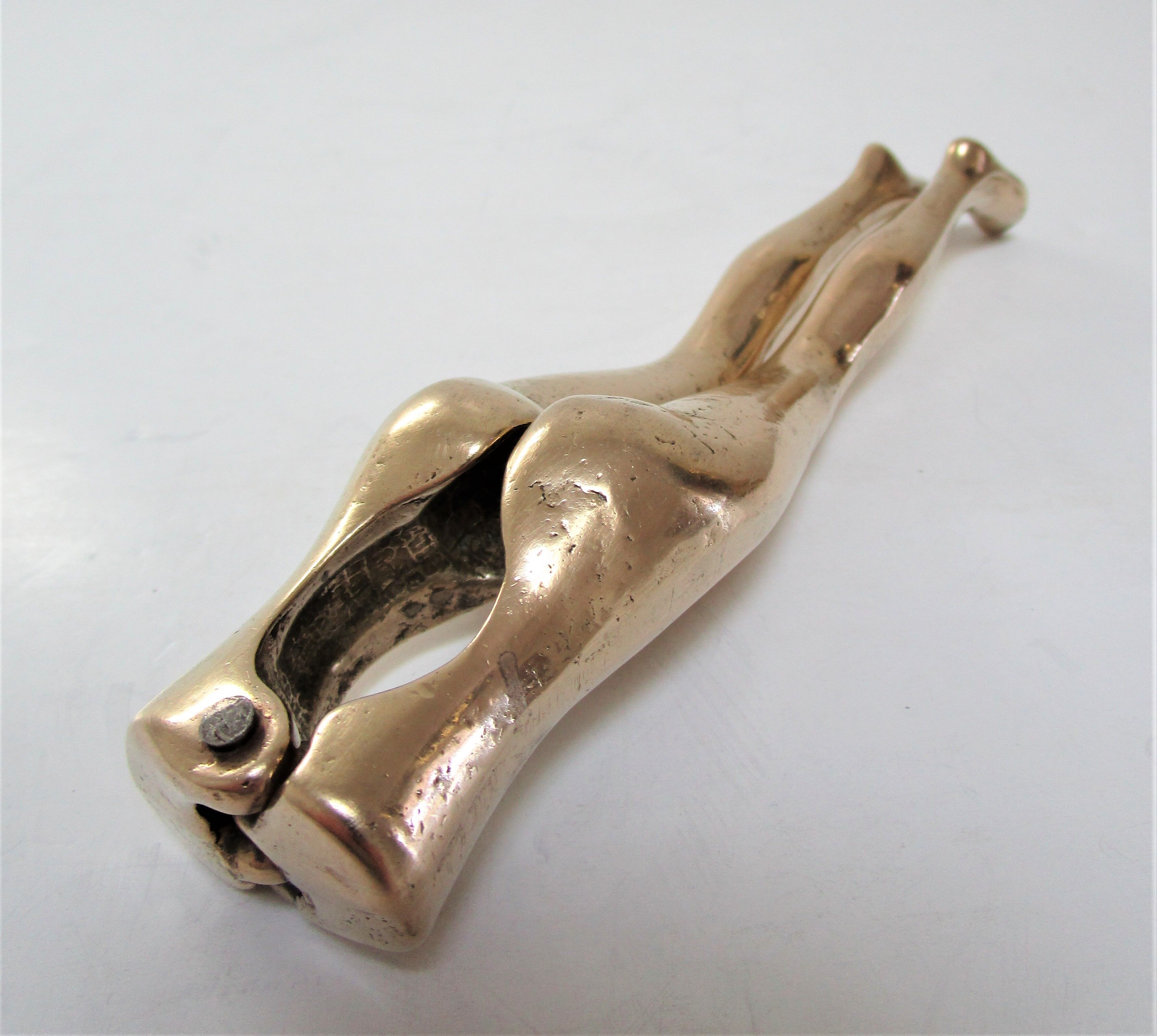 Massive brass anthropomorphic nutcracker vintage woman legs