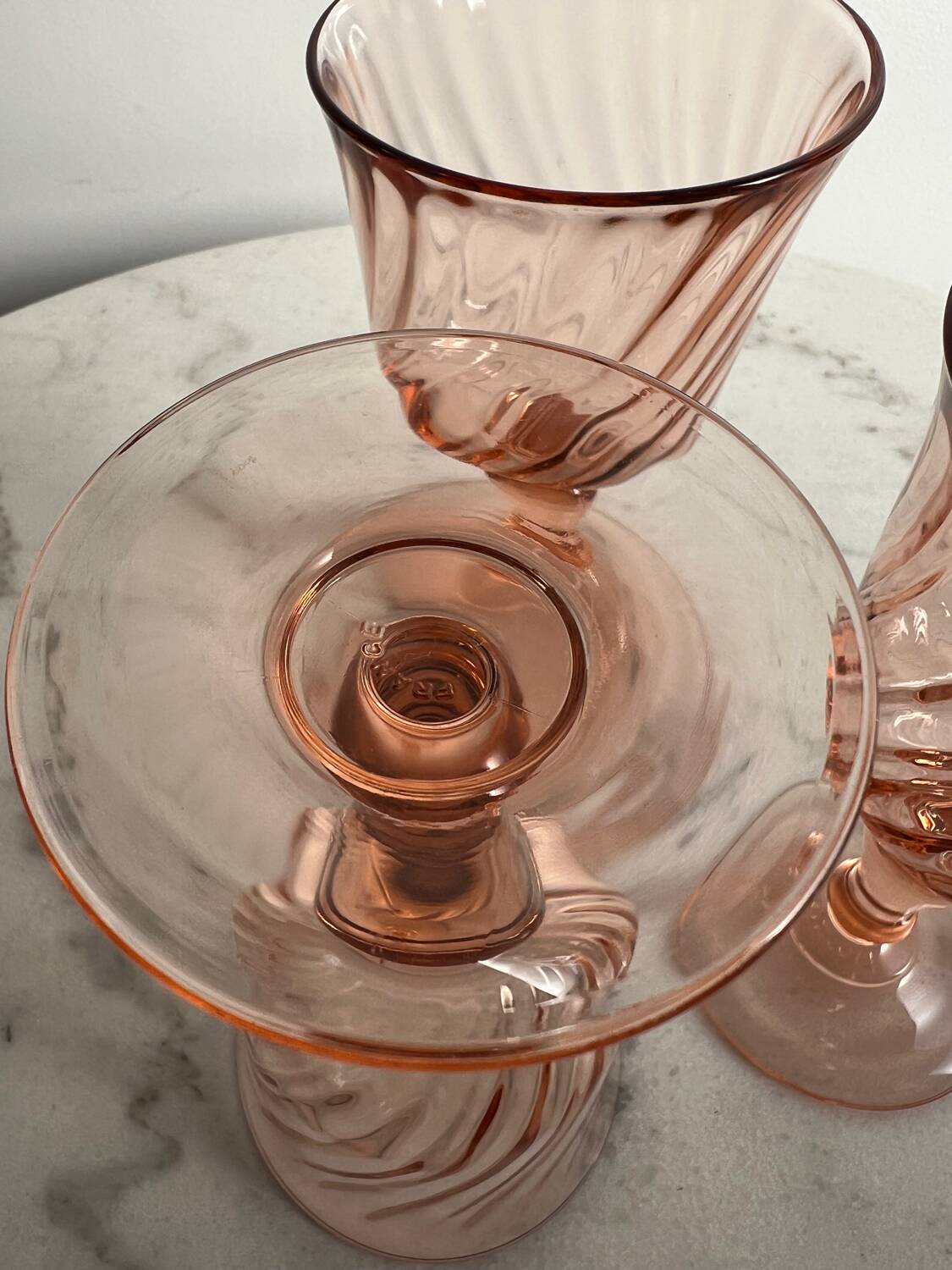 Set of 3 Rosaline stem glasses