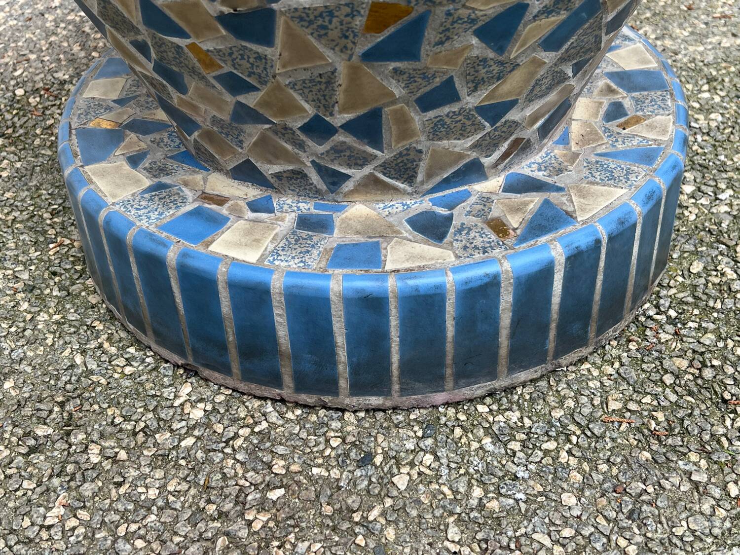 Large antique mosaic pot, 70cm high, from the 1960s
