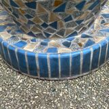 Large antique mosaic pot, 70cm high, from the 1960s