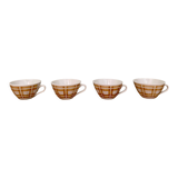 Lot de 4 tasses à café ancienne en porcelaine opaque de Badonvillier