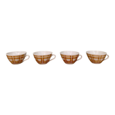 Lot de 4 tasses à café ancienne en porcelaine opaque de Badonvillier