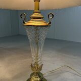 Lampes de table Hollywood Regency en cristal et laiton par Underwriters Laboratories Inc