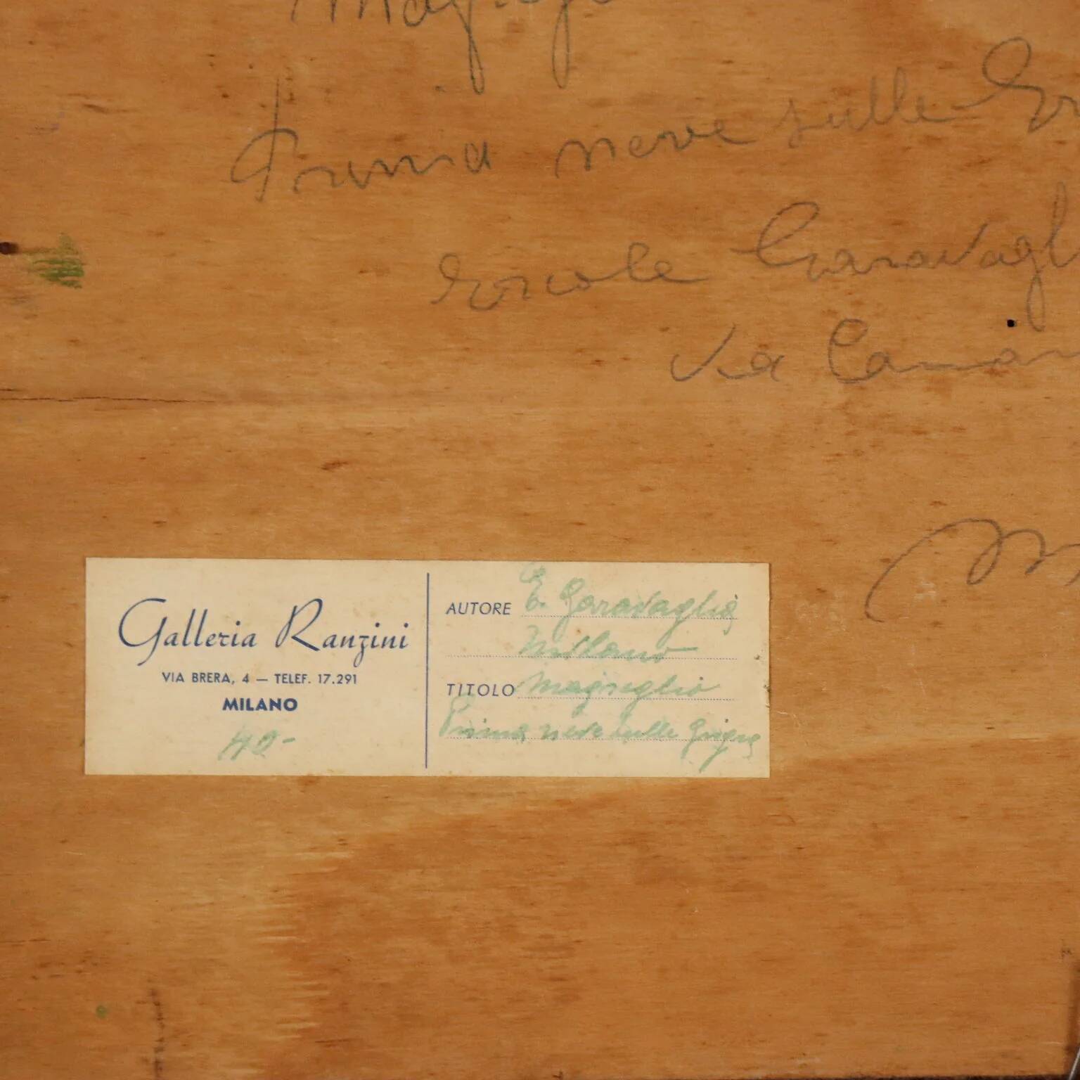 Peinture moderne signée Ercole Garavaglia, huile sur panneau dur '900