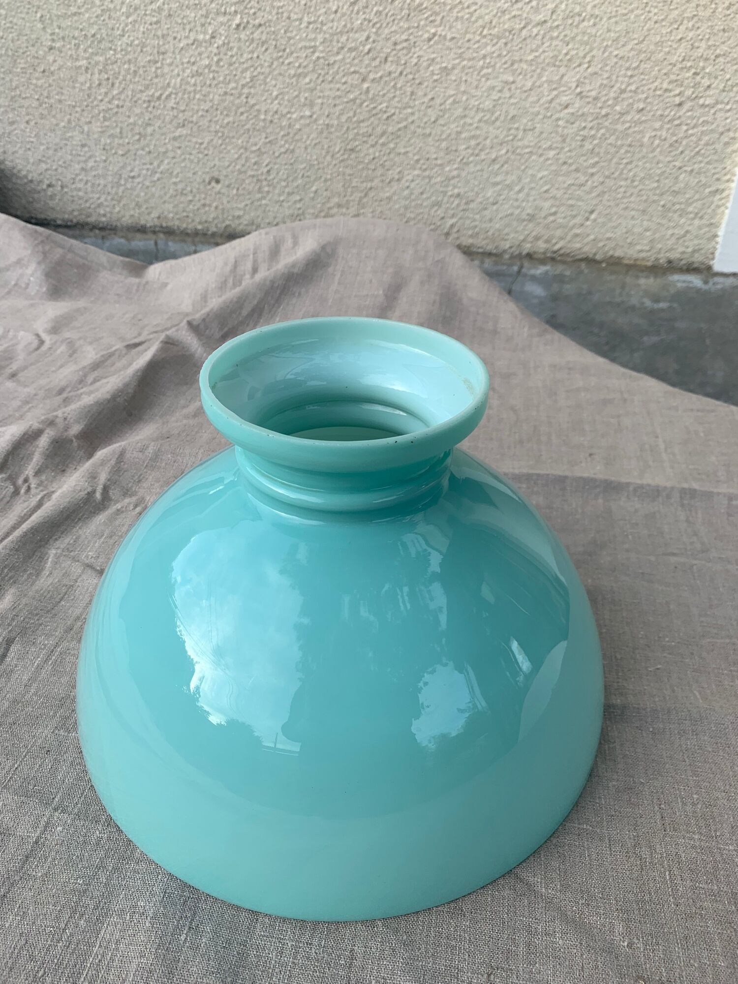 Mint green opaline globe for lamp or vintage kerosene lamp