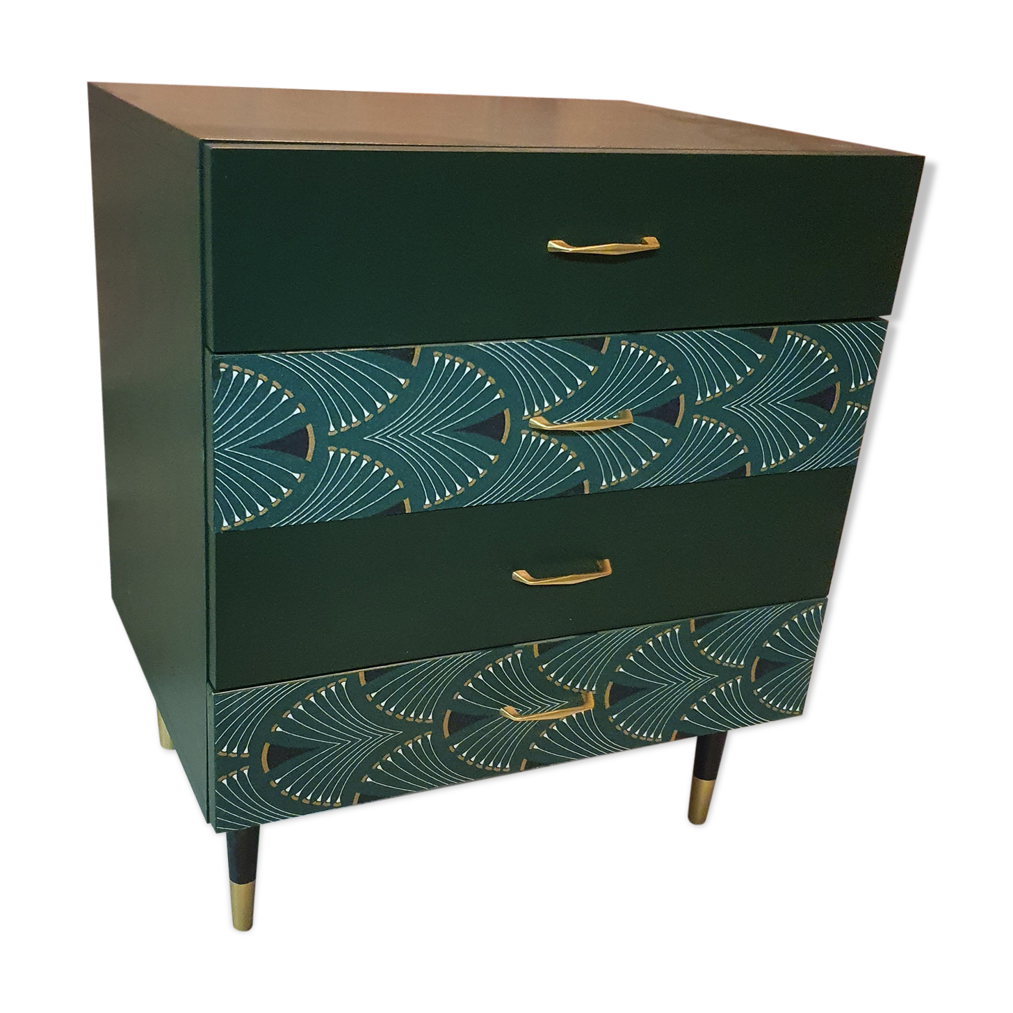 Chest of drawers 1960s renovated green