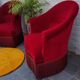 2 fauteuils crapauds en velours