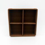 Leather and wood jewelry box - 1990's design