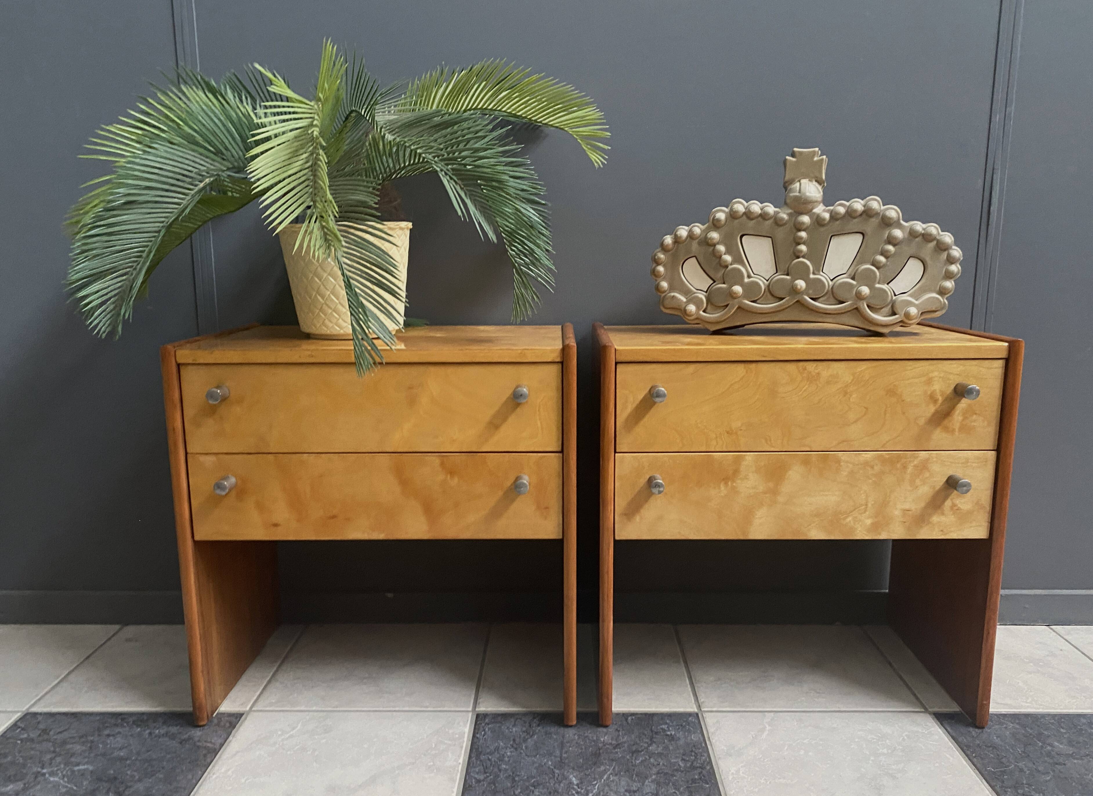 2 Halabala bedside tables, Loznice femina model, 1960