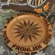 Decorative Hand-carved Wooden Plate with Pyrography, Germany 1960s