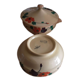 Soupiere and salad bowl faience of sarreguemines model ginette