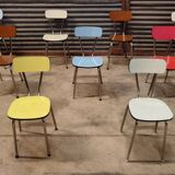 Set of 9 chairs in multicolored formica