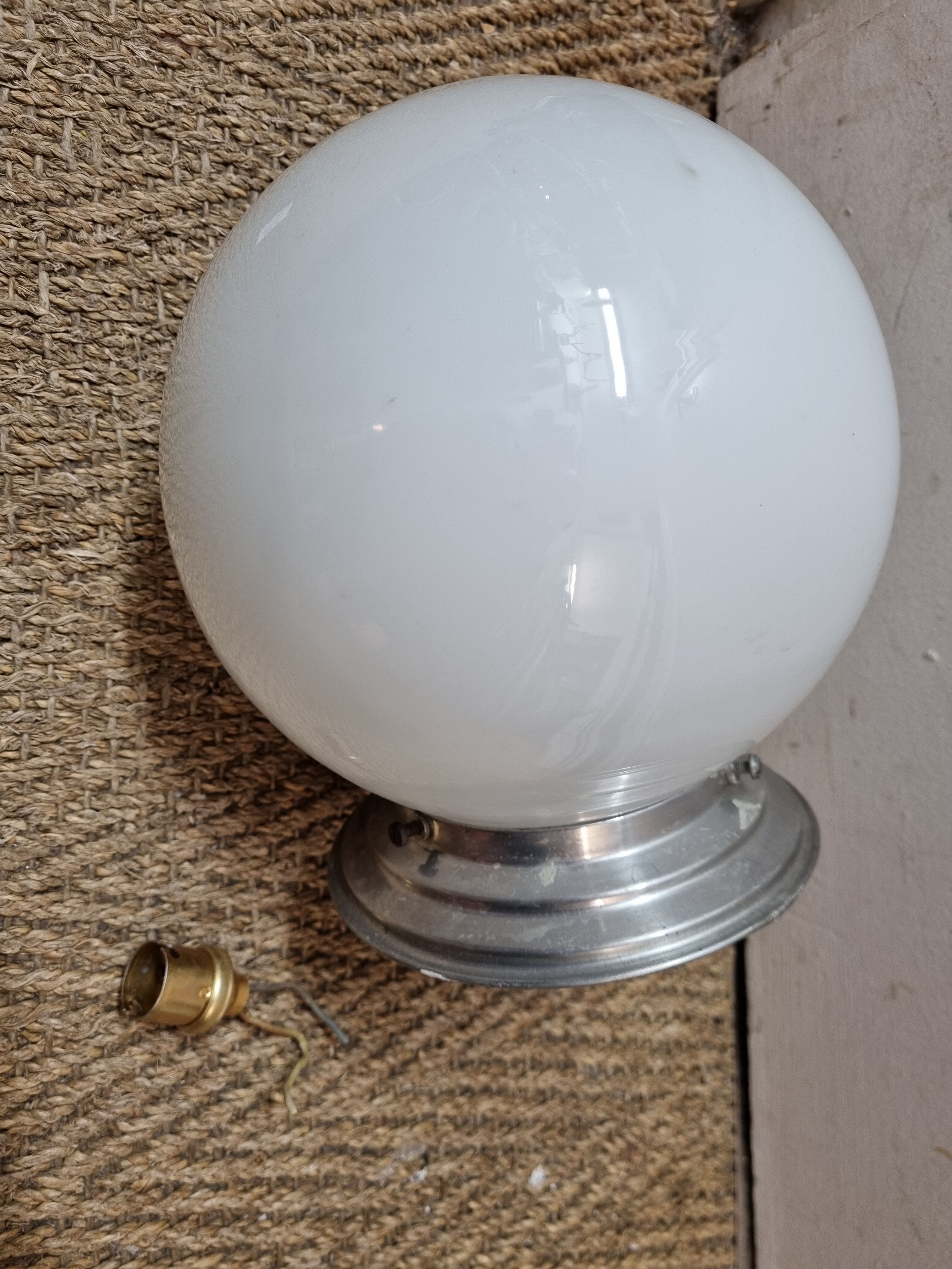 Ceiling lamp opaline ball from 1940