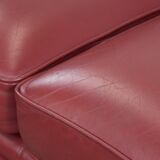 English cowhide Chesterfield 2.5-seater sofa in a stunning red colour