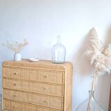 Vintage rattan chest of drawers