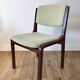 Pair of wooden armchairs and green and ecru fabrics 70s