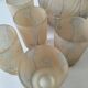 Frosted glass carafe and 6 stemmed glasses set