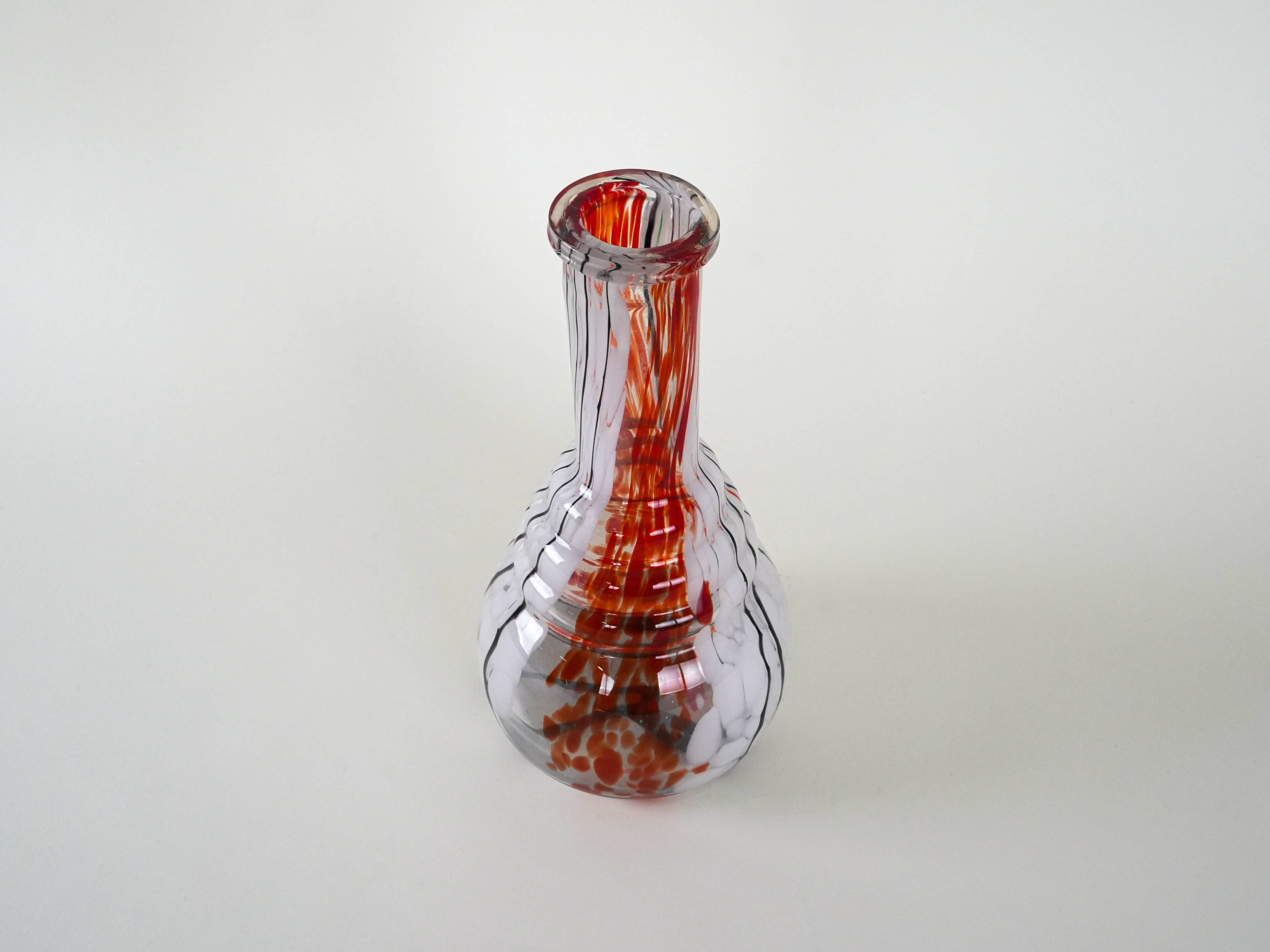 Glass vase, Italian design, 1970s, made in Italy