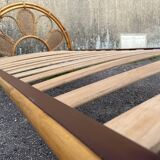 Single rattan and peacock cane bed