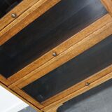 German Oak Bookcase with Folding Doors In Style of Globe Wernicke, ca 1930s