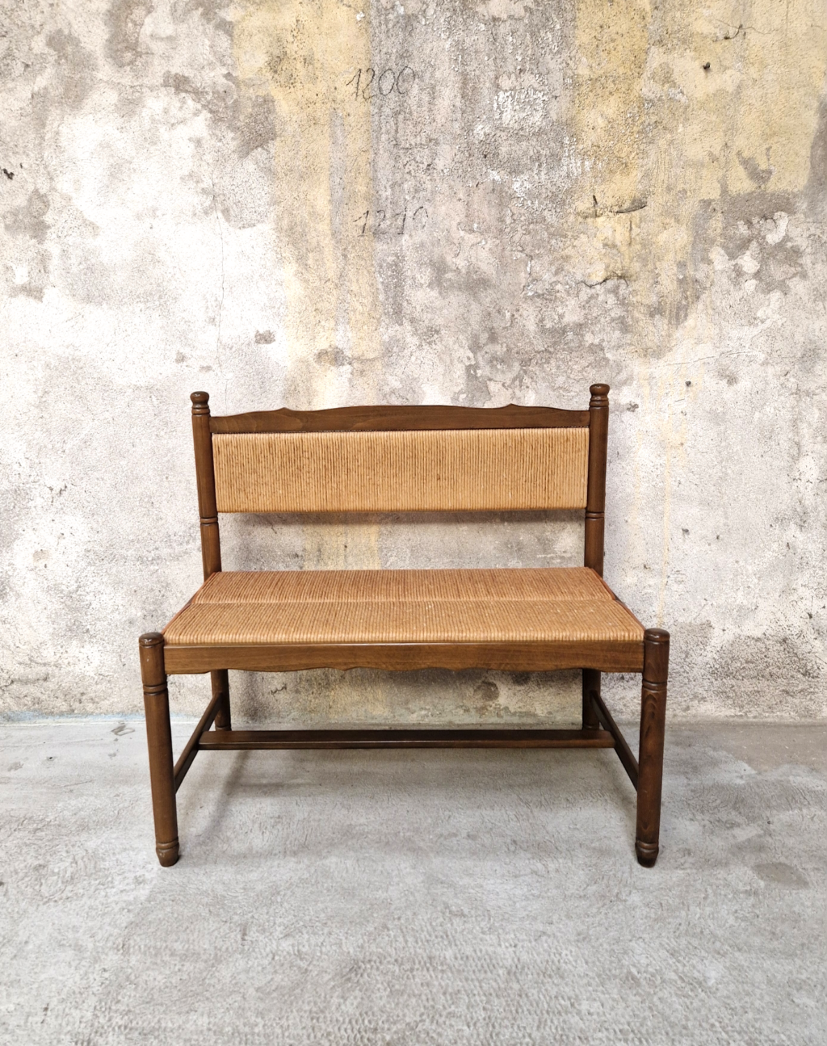 Beech straw bench 1970
