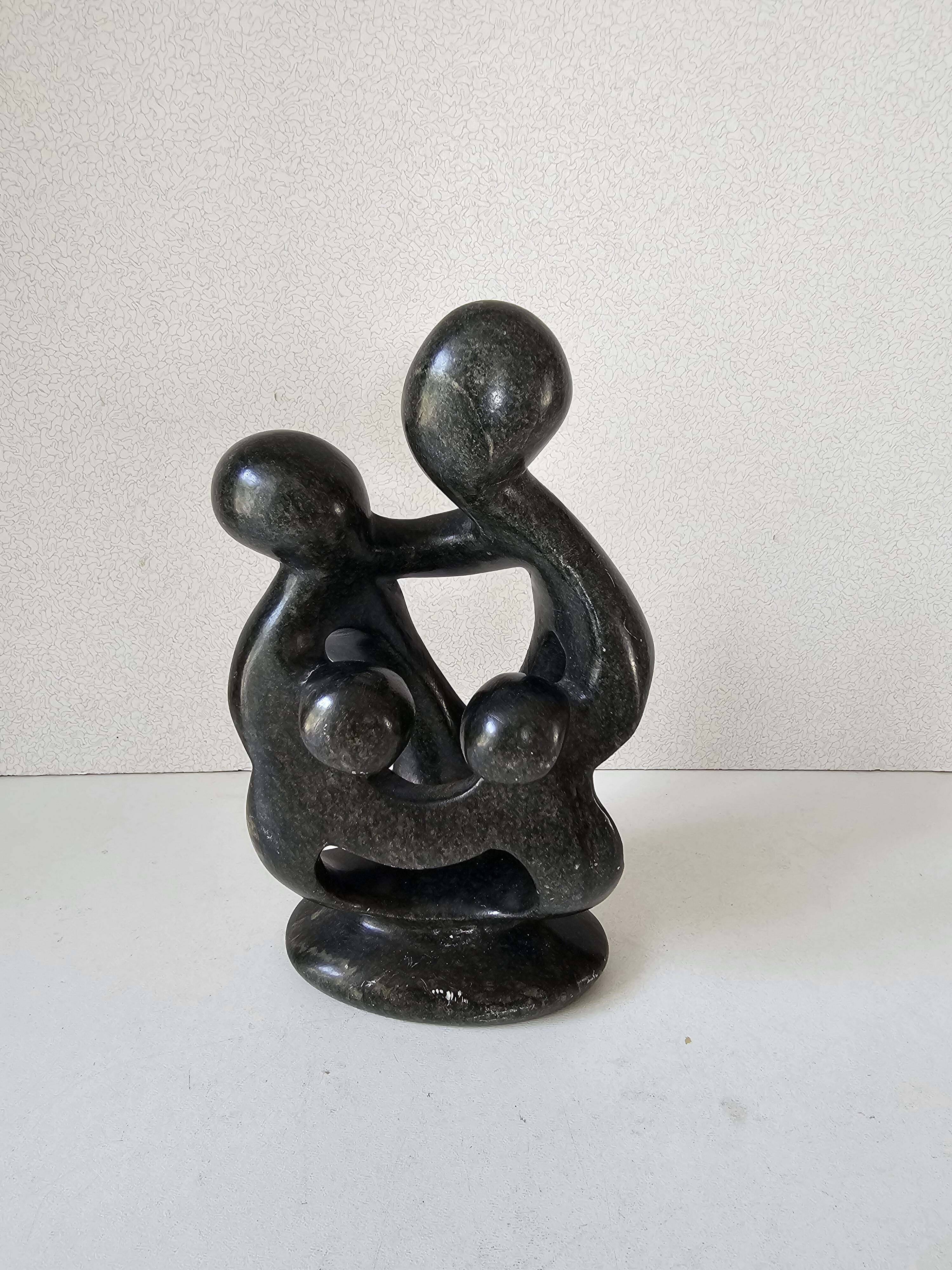 Soapstone Sculpture - Family Parents/Children Modern Design