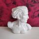 Bust of J. Mermoz in white cracked ceramic by H. Laurens