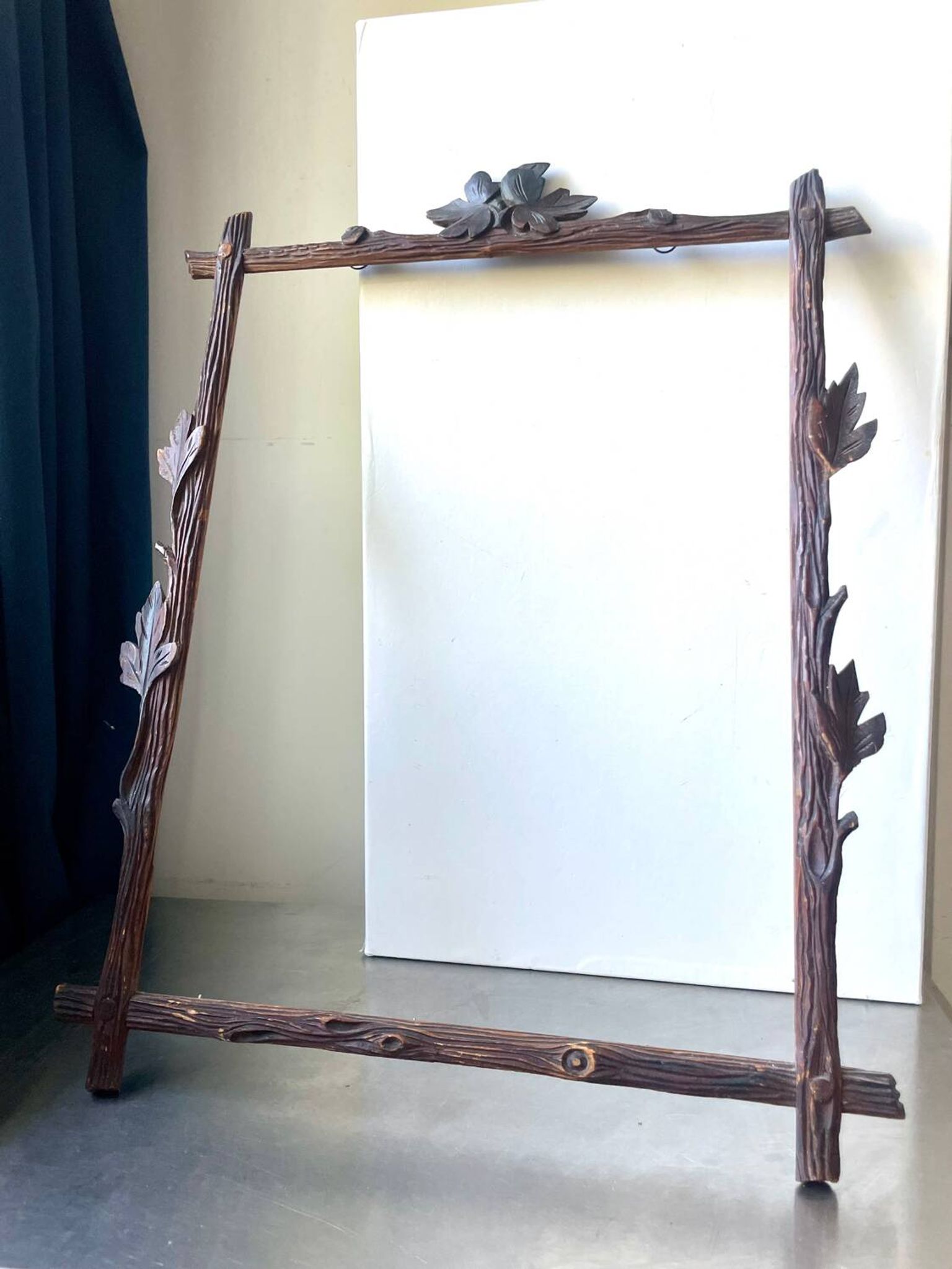 Antique Frame carved wood measurements 49 cm x 39 cm