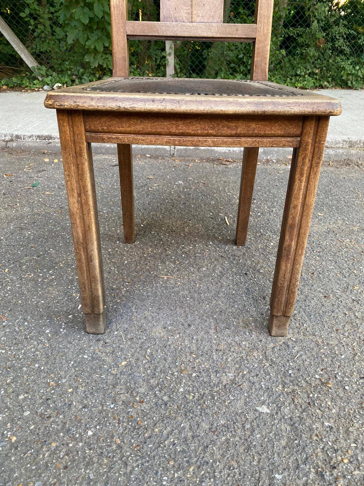 Art Deco chair in wood and brown