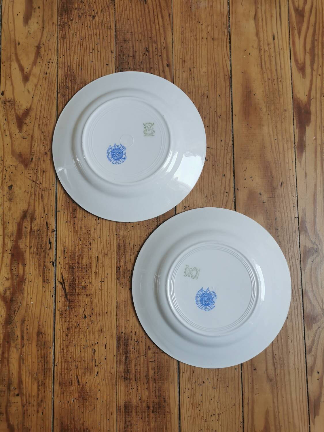 Mismatched vintage dinner plates "Spring"