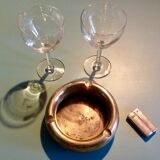 Vintage brass round ashtray