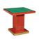 Vintage table from the 1980s in stained wood and brass, Italy.