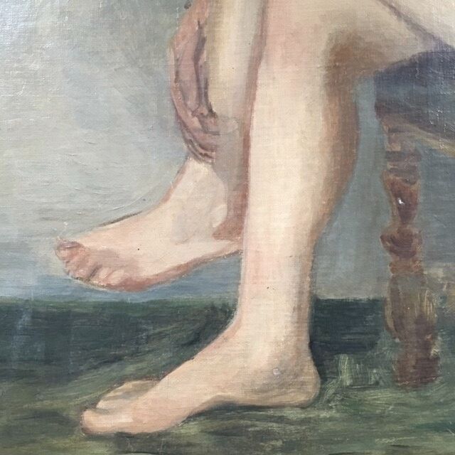 Old female nude table