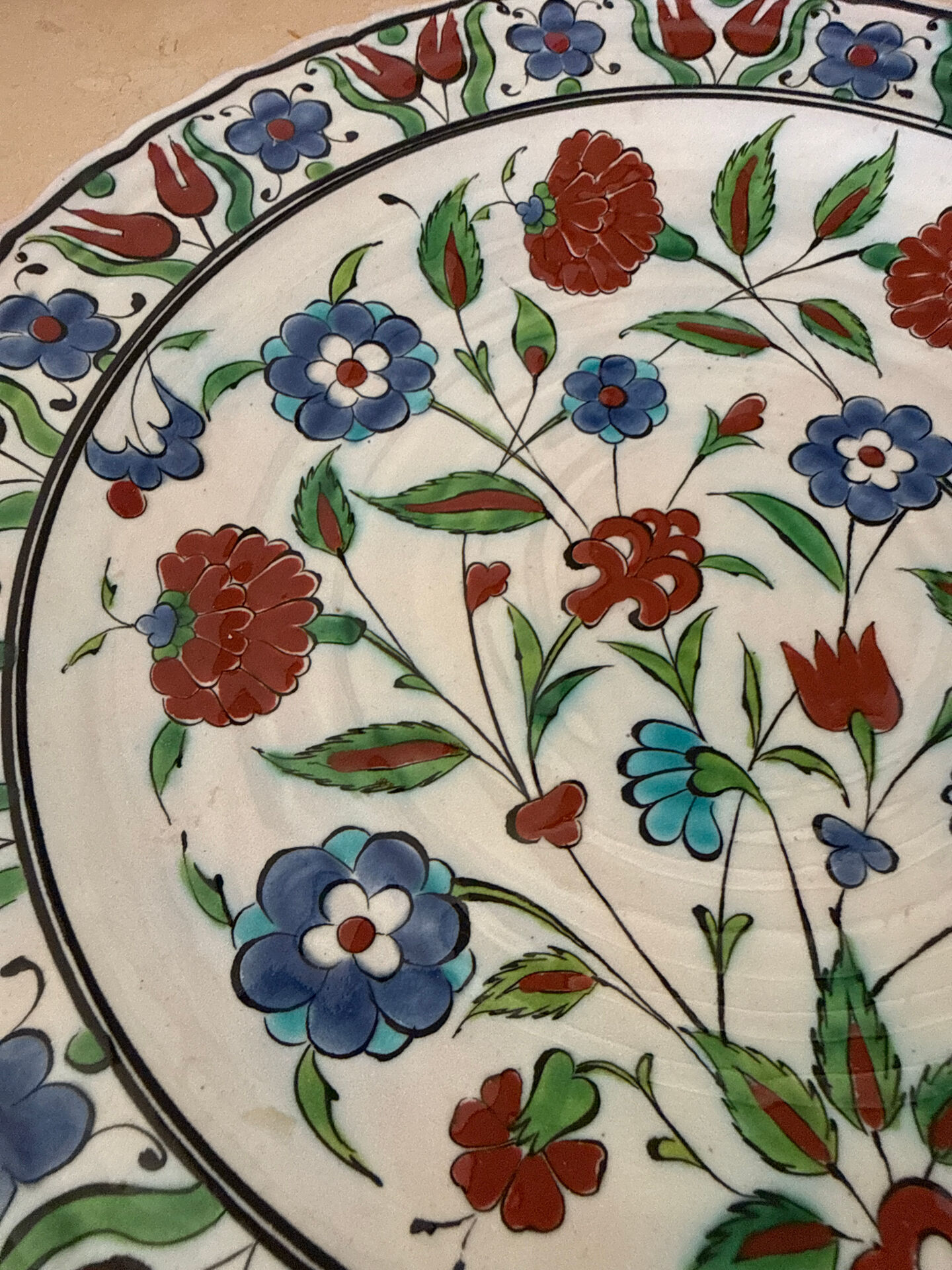 Large ceramic dish Greek IKAROS RHODES – hand-painted – 35 cm