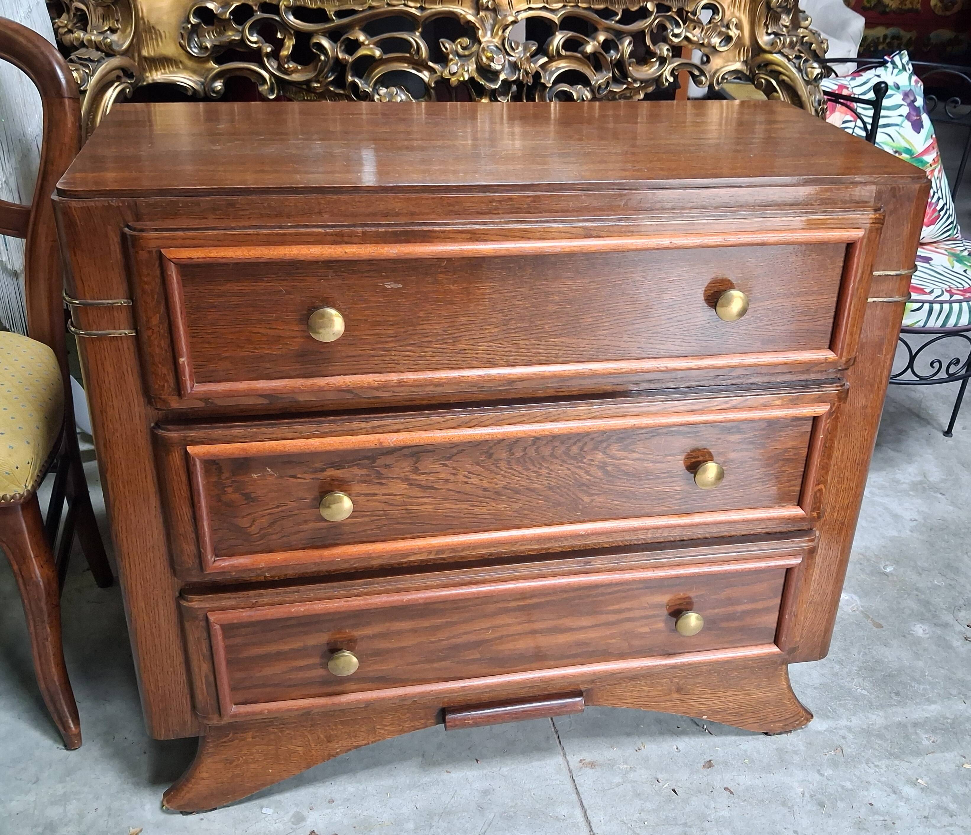 Art Deco commode in mahogany and stained wood