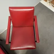 Ensemble de 3 fauteuils rouges de style mid-century moderne, Tchécoslovaquie, années 1970.