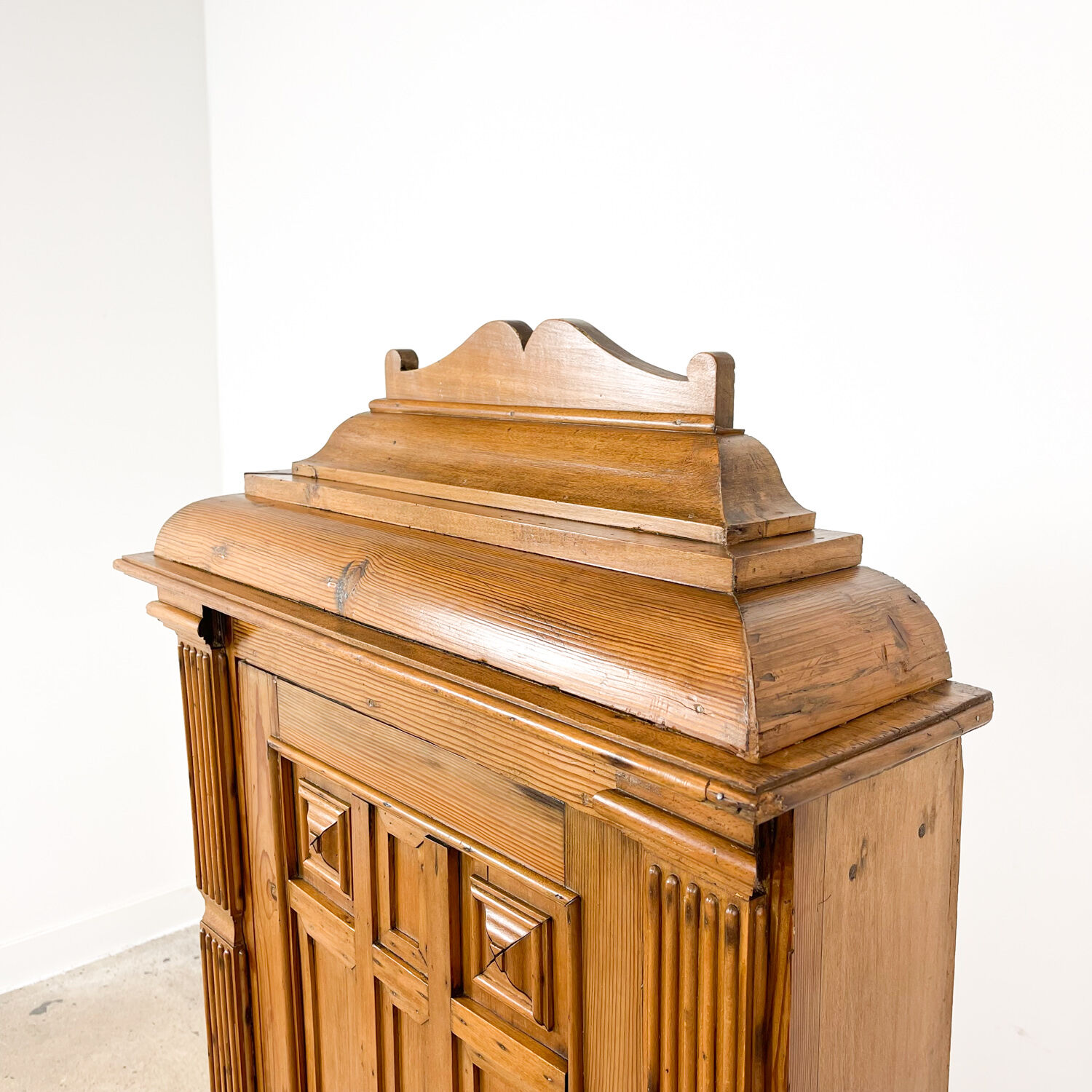 Antique oak shallow wall cabinet.
