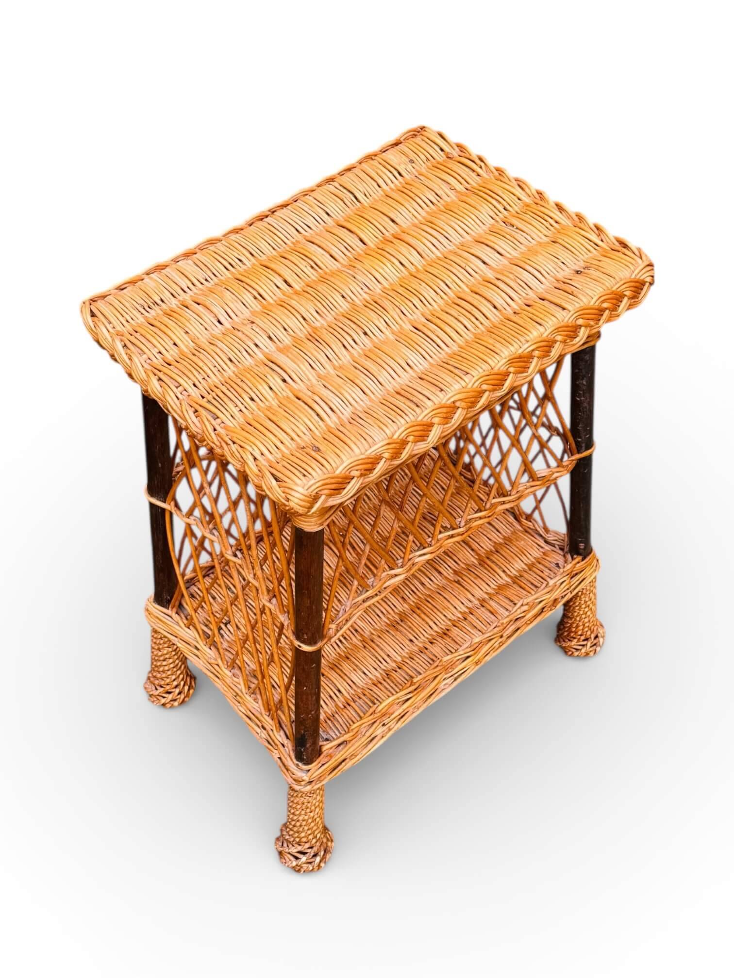 Occasional table, wicker side table.