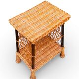 Occasional table, wicker side table.