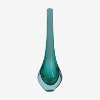 Vase soliflore verre Murano ou scandinave 1960 design fond vert